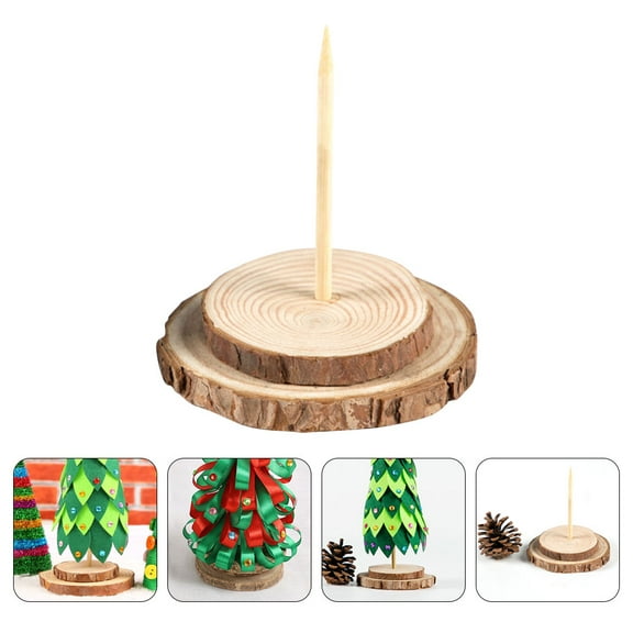 FUTUREORYY 5Pcs Tree Stand for Artificial Tree Beige Wood Prevent Tipping for Xmas