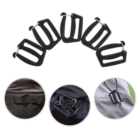 FUTUREORYY 60Pcs Black Plastic Replacement Clips for Backpack Strap Buckles with Quick Release Function