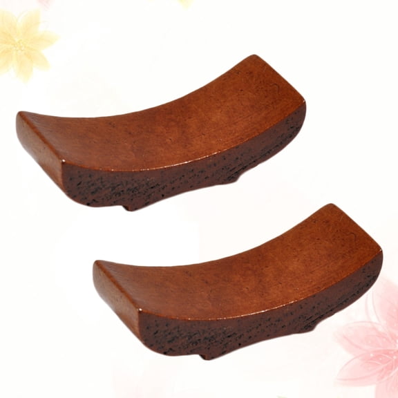 FUTUREORYY 6Pcs Boat Shape Brown Wood Chopstick Rest for Holding Chopsticks Preventing Rolling Home Kitchen Dining