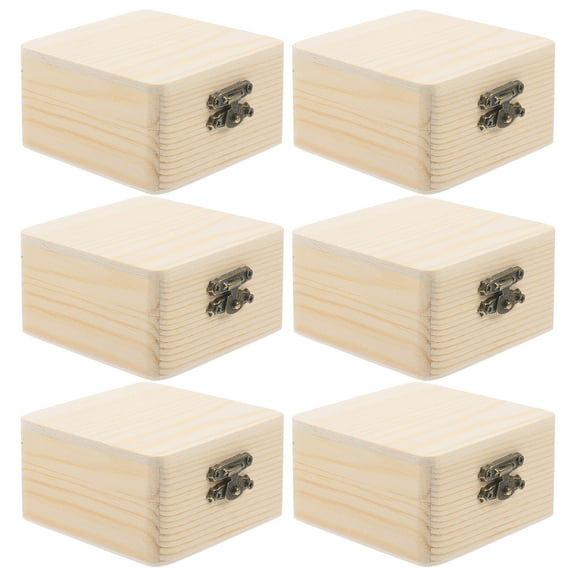 FUTUREORYY 6Pcs Burlywood Wood Small Crates For Crafts Diy Craft Storage Container