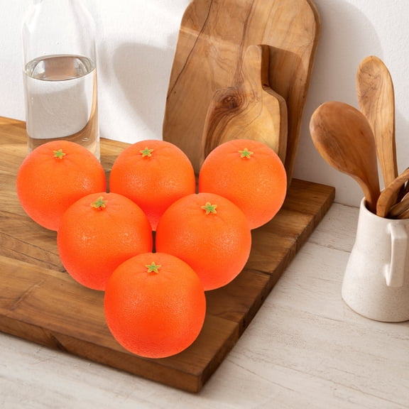 FUTUREORYY 6Pcs Fake Orange Fruit Models for Restaurant Display and Scene Adornment Featuring Realistic Appearance