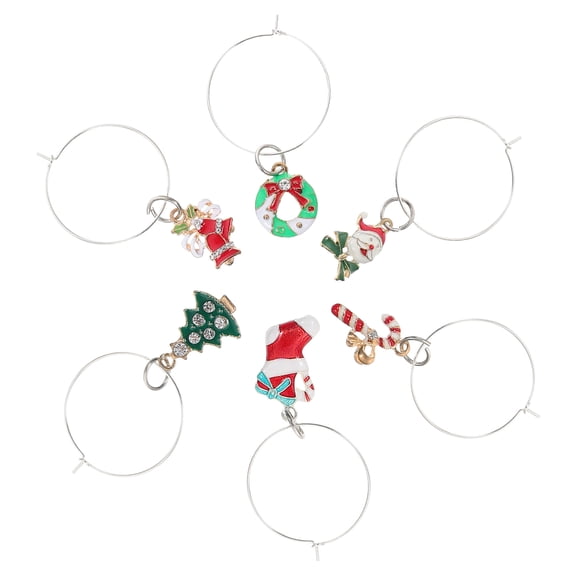 FUTUREORYY 6Pcs Glass Charms For Drinks Iron Washable Reusable Markers For Weddings And Cocktail Parties