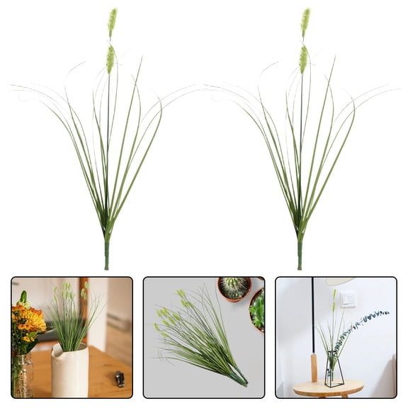 FUTUREORYY 6Pcs Green Artificial Foxtail Grass Plants for Home Decorative Vase Or Planter Use