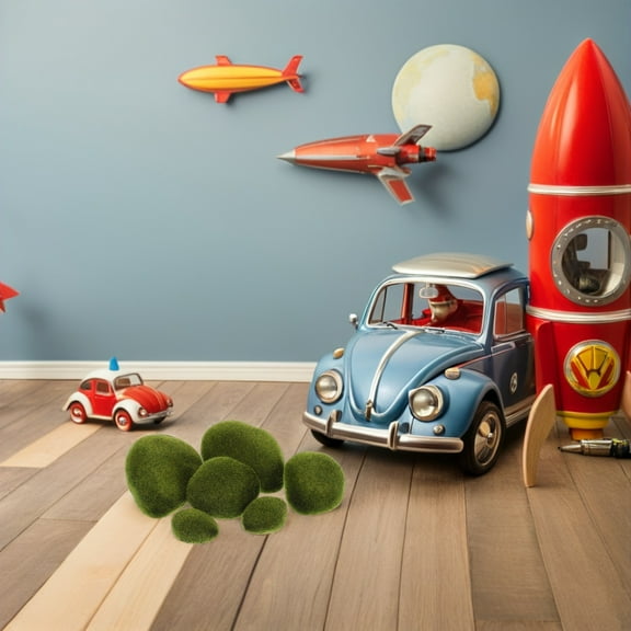 FUTUREORYY Artificial Moss Stone Sand Table Models Green Foam 6Set Diy Props