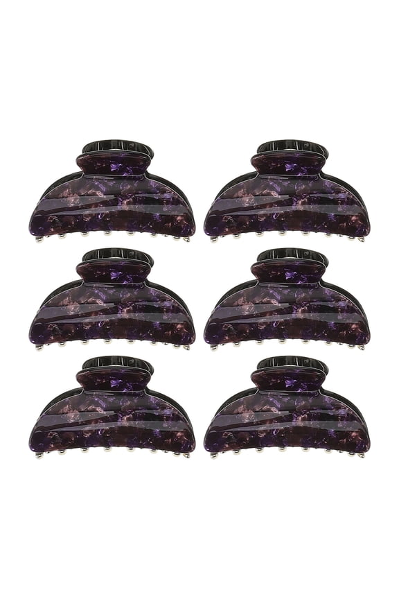 6Pcs Lightweight Acrylic Hair Claws with Double Claw Grip for Neat Hair All Day Use