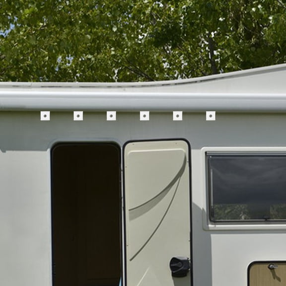 FUTUREORYY 6Pcs White Awning Eyelets for Rv Piping Compatible with Most Awning Rails Easy Install