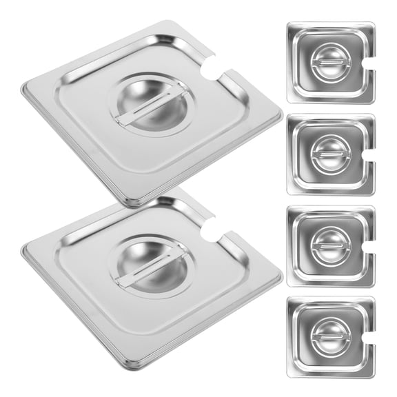 FUTUREORYY 6pcs Replacement Pan Lid Stainless Steel Silver for Restaurant Use Cooking