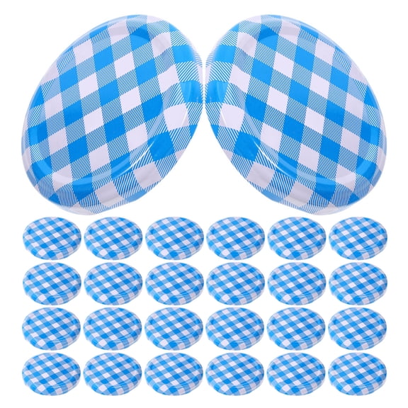 FUTUREORYY 80Pcs Blue Tinplate Regular Mouth Mason Jar Caps Sealing Leak Proof Canning Lids Replacement