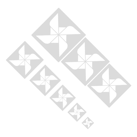FUTUREORYY 8Pcs White Plastic DIY Windmill Stencils for Creative Painting and Craft Template Use
