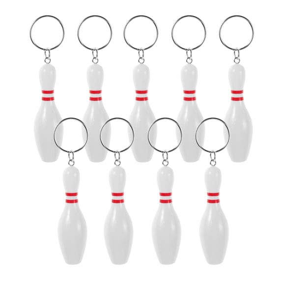 FUTUREORYY 9Pcs White Plastic and Metal Keychain for Car Keyring for Men and Women