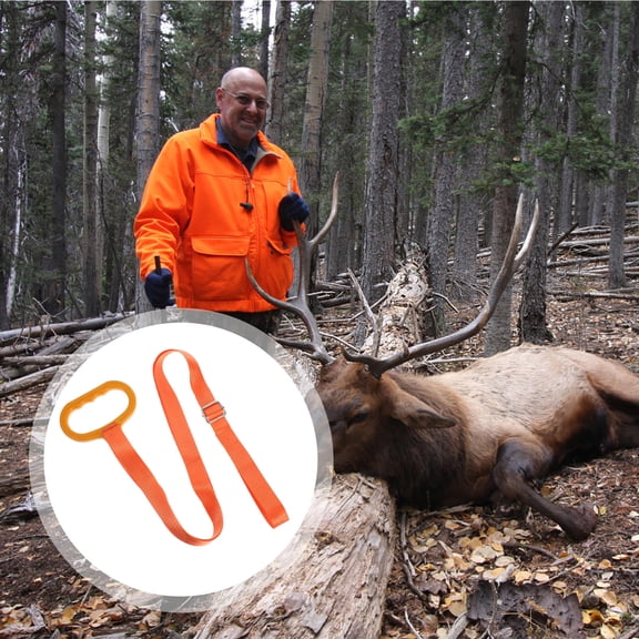 FUTUREORYY Adjustable Nylon Deer Drags Rope in Orange Heavy Duty Sturdy Outdoor Hunting Gear