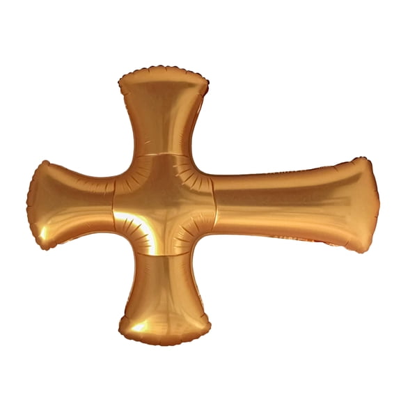 FUTUREORYY Aluminium Film Golden Cross Shape Balloons for First Party 1Pack