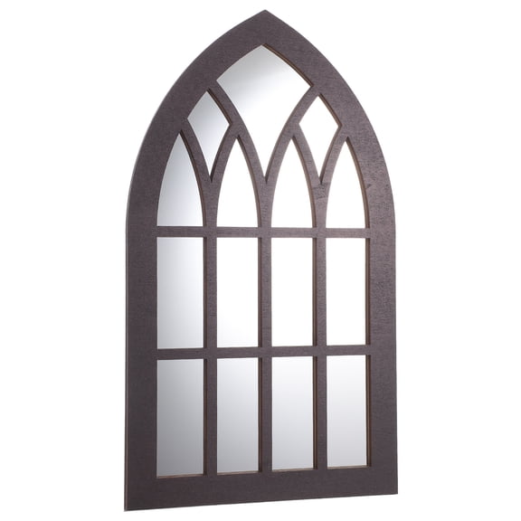 FUTUREORYY Arched Window Frame Wall Decor, Black Wood Rustic Accent