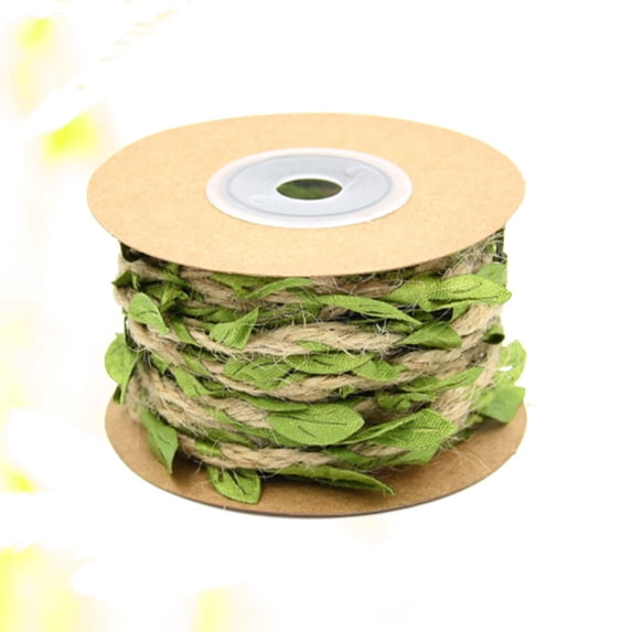 FUTUREORYY Artificial Green Leaf Ribbon for Crafts and Floral Strings 1 Roll Braided Polyester 19.7*0.2in