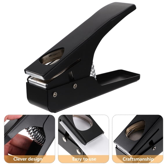 FUTUREORYY Black Guitar Punch Tool for Making Custom Picks with Comfortable Silicone Grip
