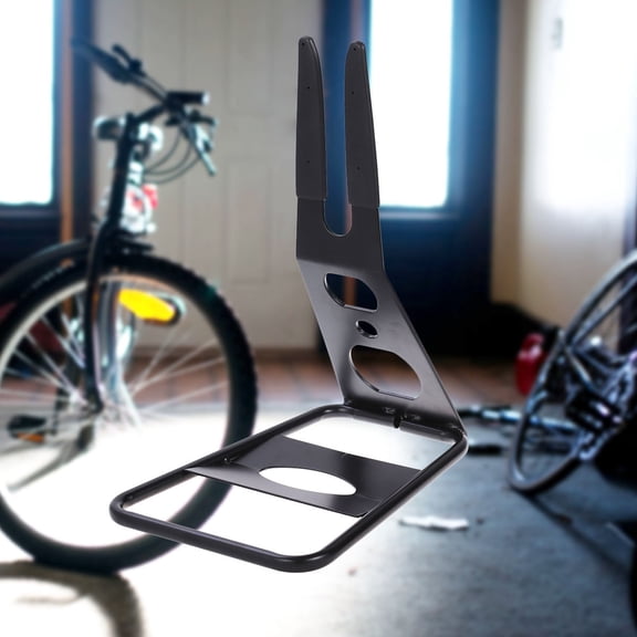 FUTUREORYY Black Metal Bike Parking Rack Stand Portable Folding Design for Outdoor Cycling and Garage Use