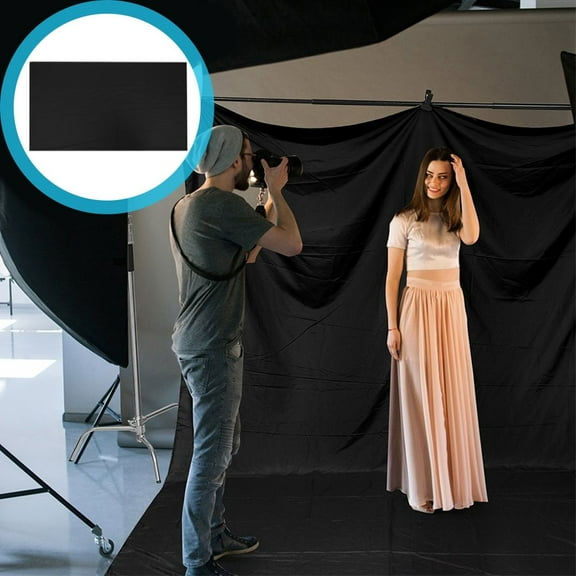 FUTUREORYY Black Wall Backdrop Fabric Easy to Hang Photography Background for Home and Studio Use