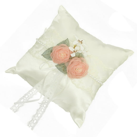 FUTUREORYY Bridal Rings Bearer Pillow 17X17CM Cloth Material Square Shape Wedding Ceremony 1Set