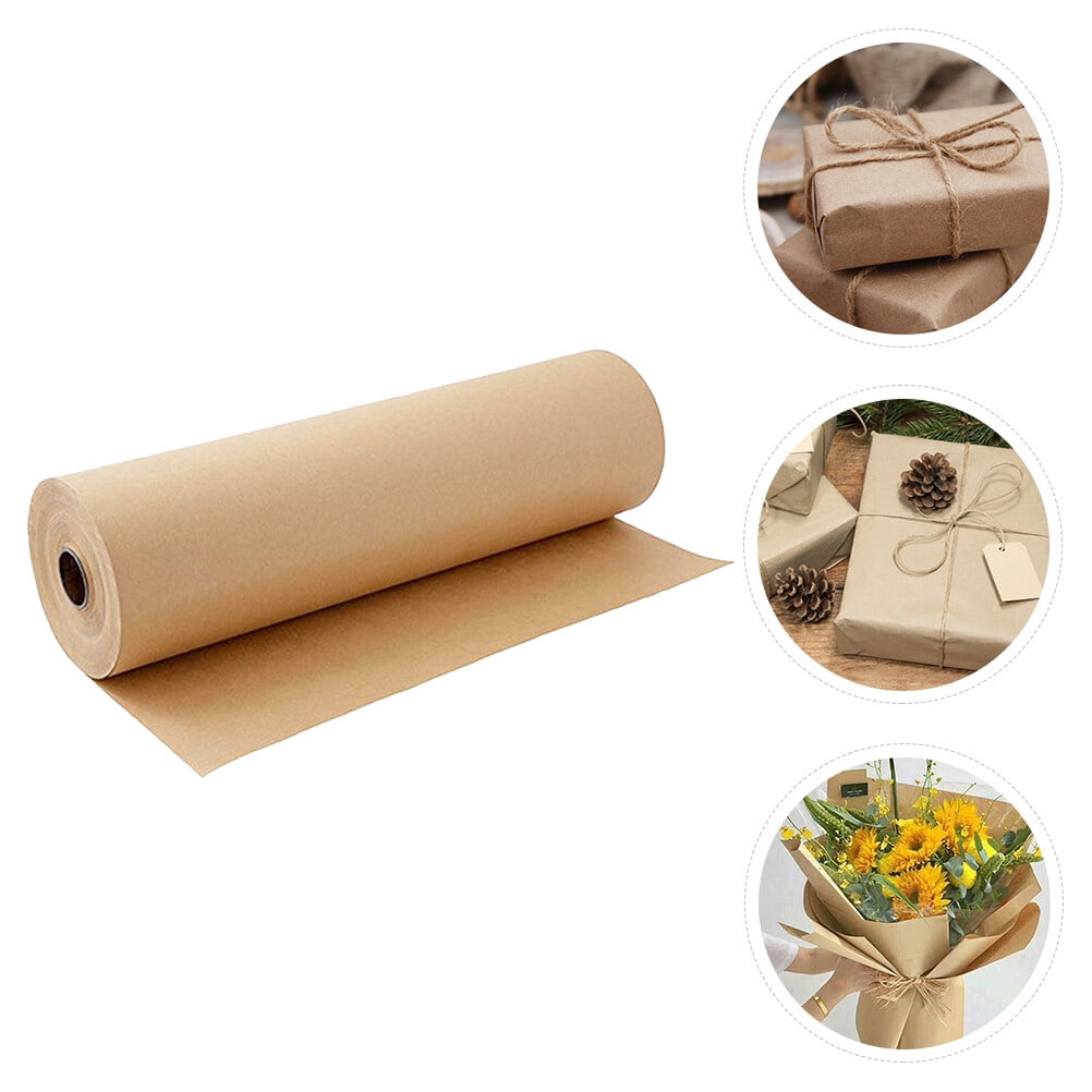 FUTUREORYY Brown Wrapping Paper 1 Roll for DIY Crafts and present Wrapping with Smooth Surface