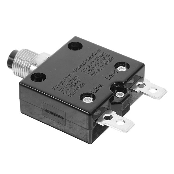 FUTUREORYY Manual Reset Circuit Breaker Black Push Button Overload Protector for Car Marine Rv Electrical Circuits