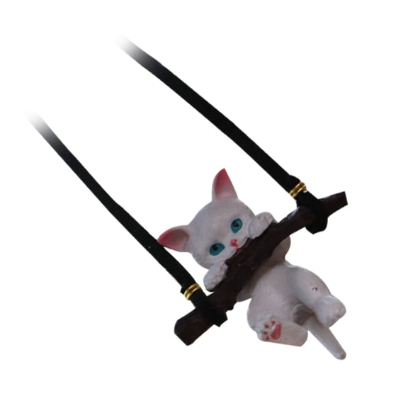 FUTUREORYY Cat Shaped Car Interior Accessory Chic Rear Mirror Cat Pendant 1Pack 1.57X1.57X0.79In