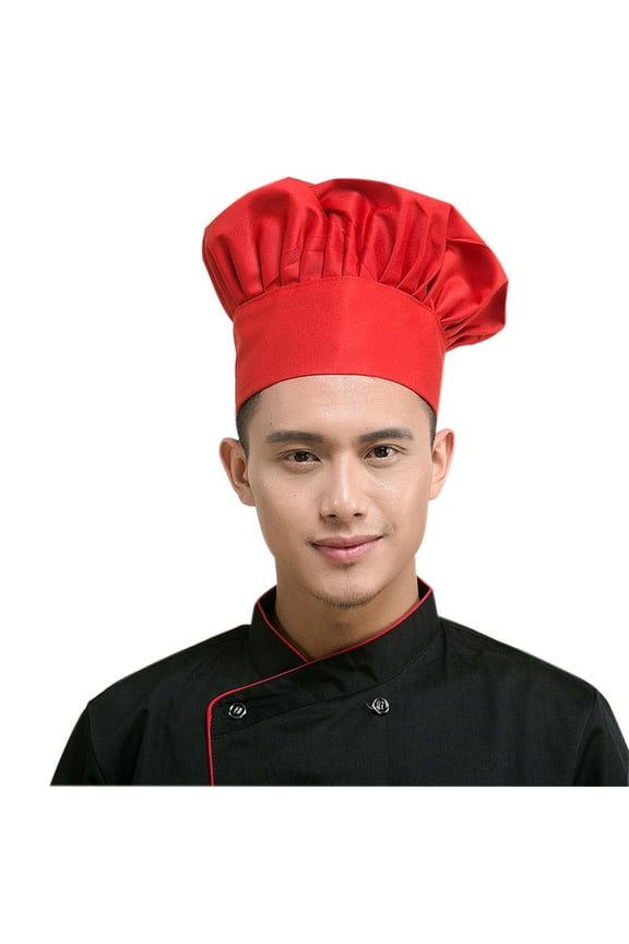 Mushroom Design Chef Hat Red for Catering Kitchens and Cafes
