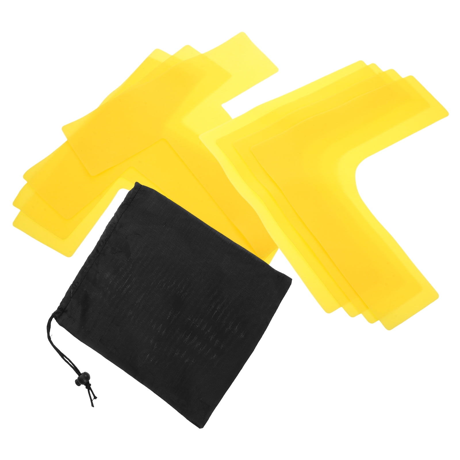 FUTUREORYY Floor Tape Pickleball Court Marking Kit Yellow 12Pcs Portable Sports Training Aid