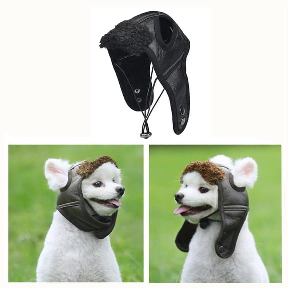 FUTUREORYY Creative Pet Costume Black Pilot Hat for Dogs and Cats Perfect for Parties and Photos