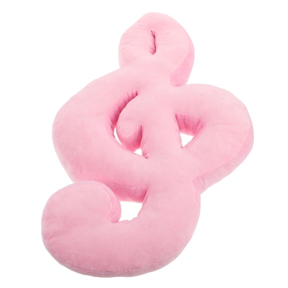 FUTUREORYY Plush Pink Round Musical Note Pillow Soft Lumbar Support Cushion for Reading and Relaxing