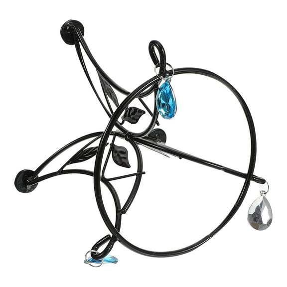 FUTUREORYY Crystal Ball Display Stand Black Round Display Stand 1Pack