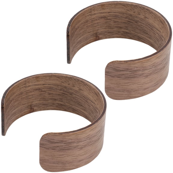 FUTUREORYY Cup Sleeve for Glass Cup 2Pcs Wooden Heat Resistant Non Slip Cover Dark Brown