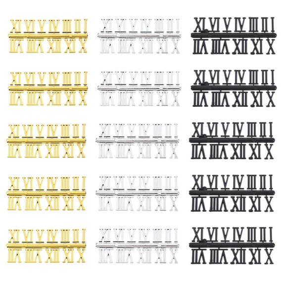 FUTUREORYY DIY Roman Numerals 15Sets Clock Number Sets for Clock Assembly and Decoration
