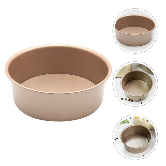 FUTUREORYY Deep Round Cake Pan Rose Plated Gold High Carbon Steel Nonstick Metal Mold for Baking