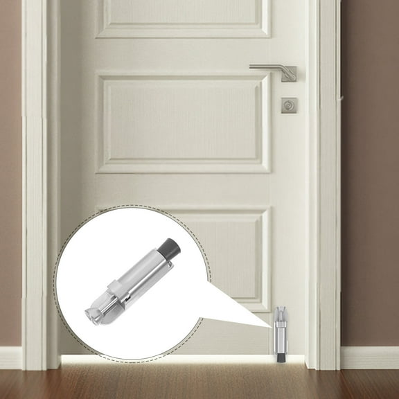FUTUREORYY Door Stopper Floor Latch Spring Loaded Latch Silver Zinc Alloy For Office Use 1Set