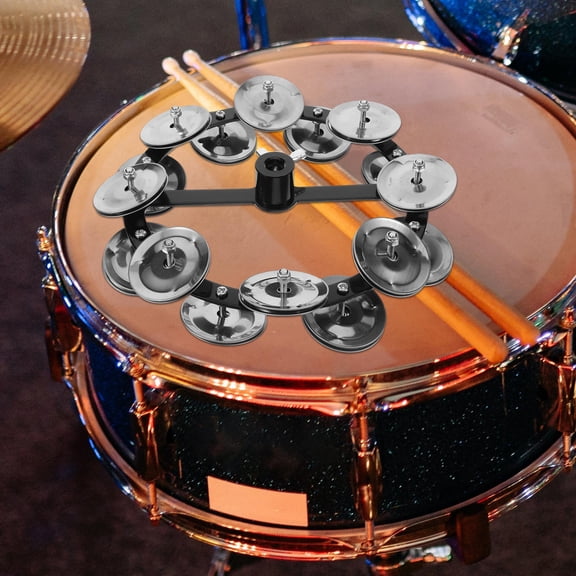 FUTUREORYY Drum Hi-hat Tambourine Percussion Instrument Silver Iron 1Pcs