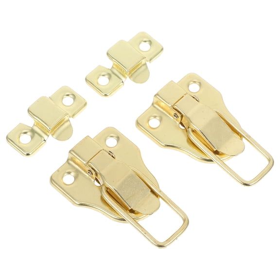 FUTUREORYY Duck Billed Hasp Lock Golden 2Pcs for Chest Latches Hardware Secure Fastening Spring Loaded