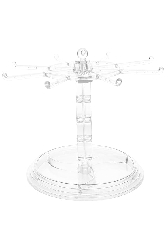 Earring Display Rack Keychain Hanger Transparent Plastic Rotating Stand for Office Use 1Pack
