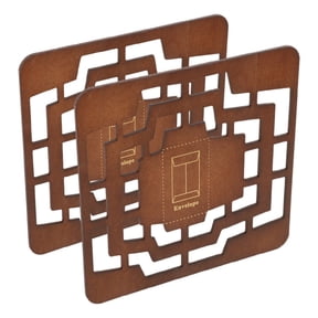 FUTUREORYY Wooden Envelope Stencil Template 2pcs Coffee Wood for Greeting Cards Crafting and Projects