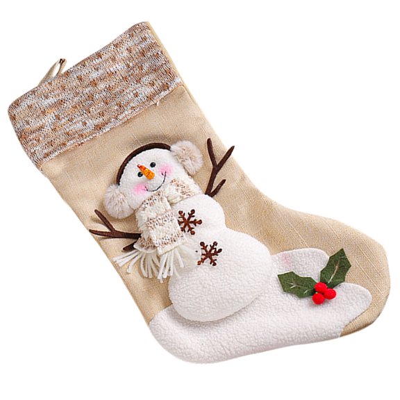 FUTUREORYY Decorative Holiday Stocking Christmas Stocking Light Yellow Cloth 1Pack
