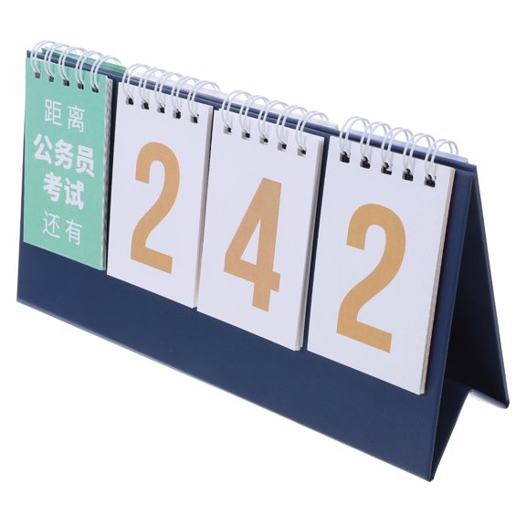 FUTUREORYY Gaokao Countdown Desk Calendar Paper Desktop Reminder Dark Blue for Exam Preparation