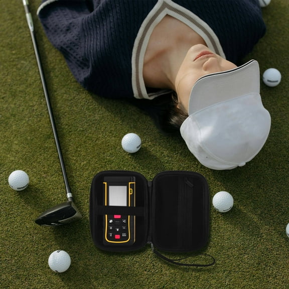 FUTUREORYY Golf Storage Pouch Black Rectangular Minimalist Rangefinder Case 1Pack 6.29X4.72X2.55In
