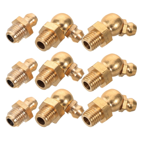 FUTUREORYY Grease Nozzle Excavator 9Pcs Kit Copper Lubrication Fittings For Automotive Maintenance Trailers