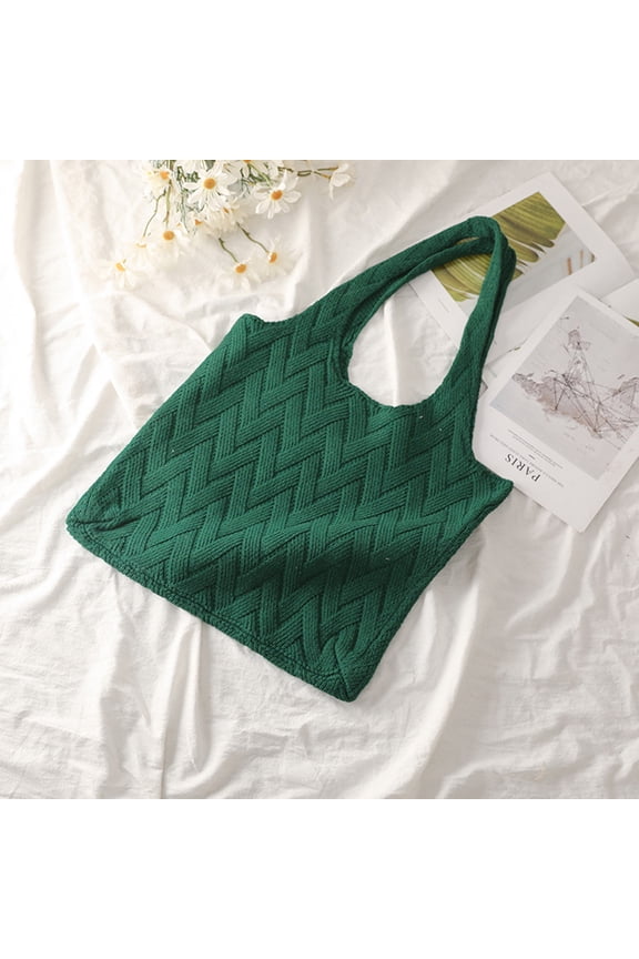 Green Handbag 1Pcs Artistic Bag Simple Design Rectangular Shape For Shopping And Daily Use