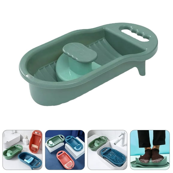FUTUREORYY Hand Wash Board For Laundry 1Pcs Green Pp Rectangular Shape 35.00X18.00X7.00Cm