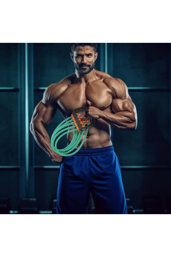 Chest Expander Fitness Rope with Non Slip Handles Durable Tpe Material for Daily Chest Workout Green