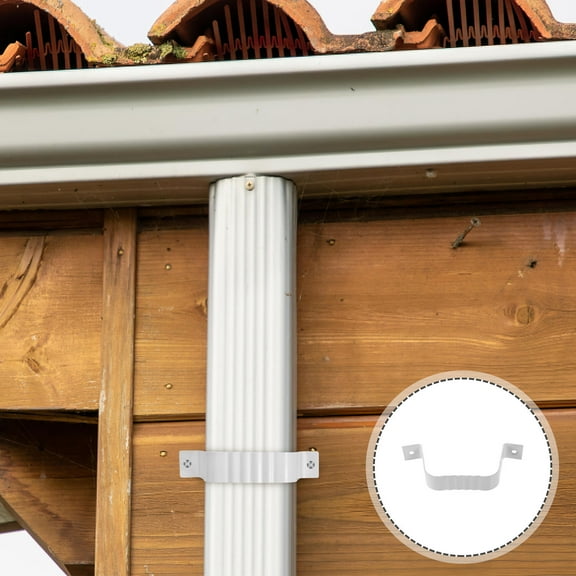 FUTUREORYY Heavy Load White Aluminum Downspout Gutter Strap for Versatile Pipe Connection and Stability