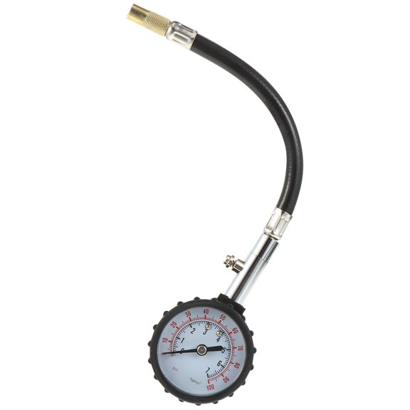 FUTUREORYY High-Precision Tire Pressure Gauge Long Tube Copper Iron Aluminum Plastic Rubber Assorted Color 1Pcs