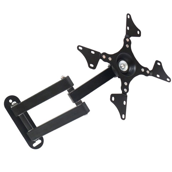 FUTUREORYY Home TV Support Screen Rack Wall Mount Bracket in Black with Cable Concealment