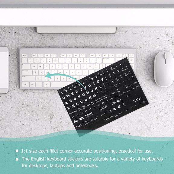 FUTUREORYY Keyboard Labels for Computer and Laptop Keyboards Black Easy to Apply and Remove