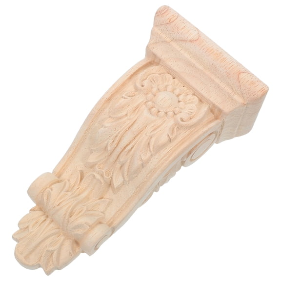 FUTUREORYY Handcarved Khaki Wood Corbel, French Scrollwork, Durable Finish, Home Decoration
